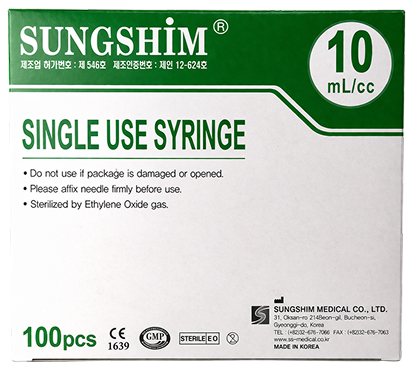 Sungshim single-use syringe 10 mL package
